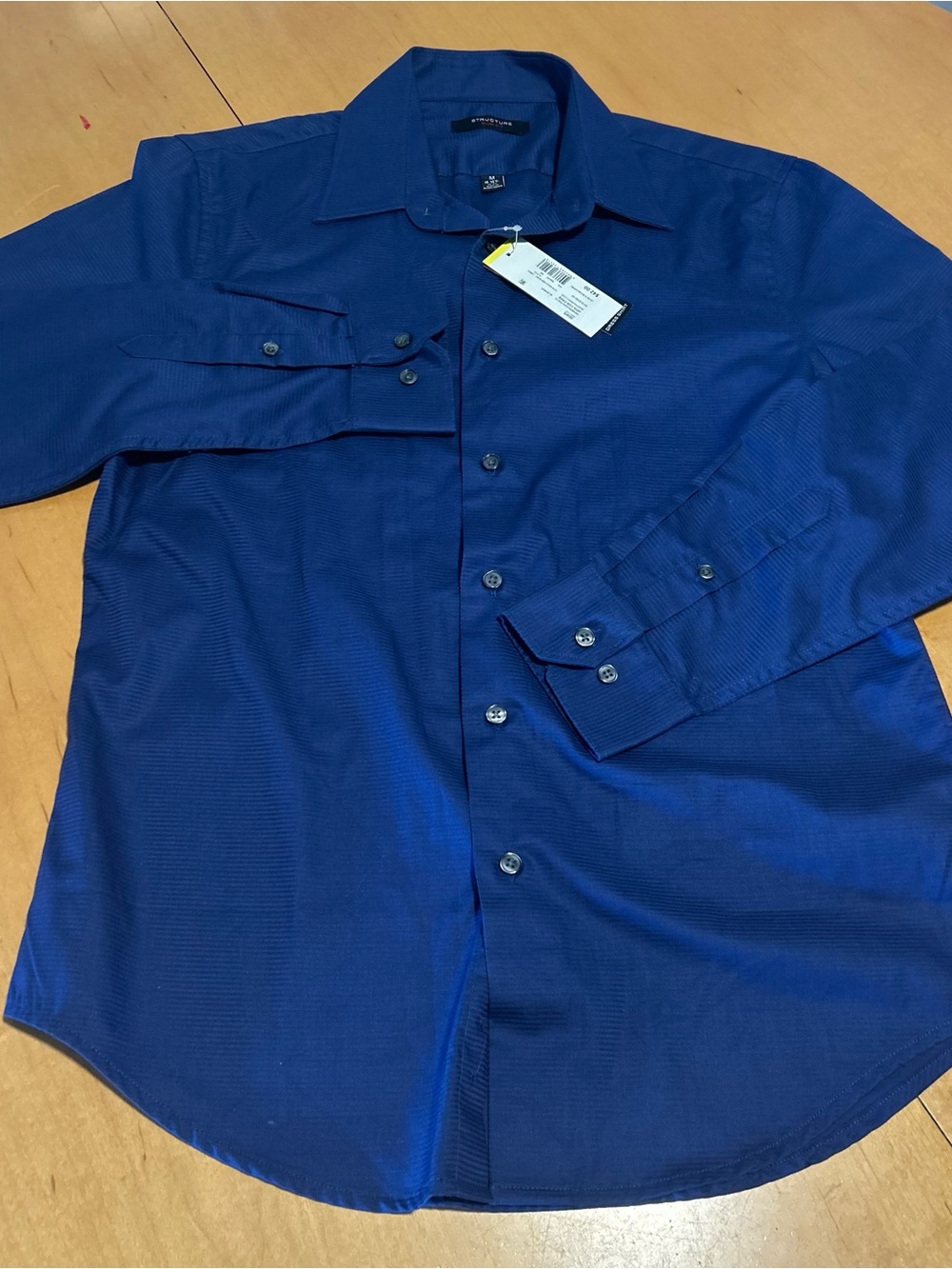 Structure Men's Royal Blue Long-Sleeve Dress Shirt